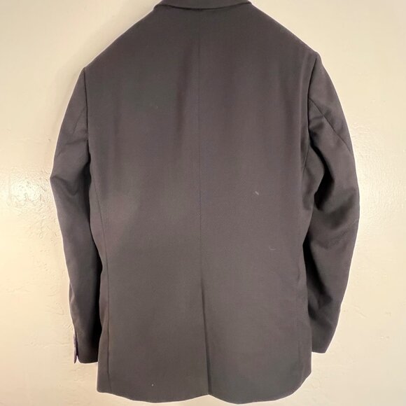 H&M Mens Slim Fit Black Blazer Size 42R 2-Button Closure Notch Lapel Career - Picture 3 of 16